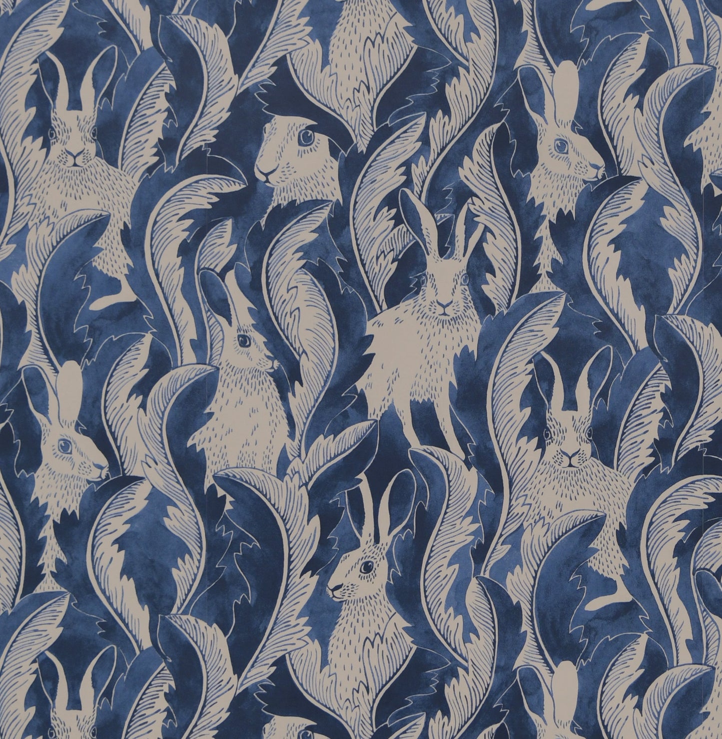 Tapetti Hares in Hiding Tummansininen 03-84 (Långelid / Von Brömssen)