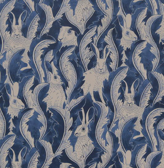 Tapetti Hares in Hiding Tummansininen 03-84 (Långelid / Von Brömssen)