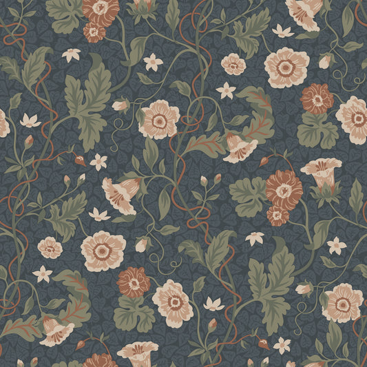 Tapetti Ulla Tummansininen S10500 (Sandberg Wallpaper)